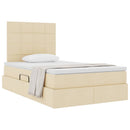 Seng med opbevaring og madras Creme 120 x 200 cm Stof