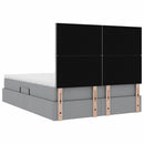 Seng med opbevaring og madras Lysegrå 140 x 190 cm Stof