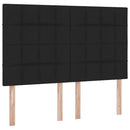 Seng med opbevaring og madras Sort 140 x 190 cm Stof
