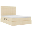 Seng med opbevaring og madras Creme 140 x 200 cm Stof