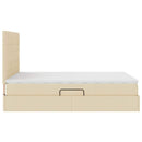 Seng med opbevaring og madras Creme 140 x 200 cm Stof