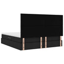 Seng med opbevaring og madras Sort 160 x 200 cm Stof