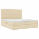 Seng med opbevaring og madras Creme 180 x 200 cm Stof