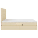 Seng med opbevaring og madras Creme 180 x 200 cm Stof