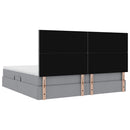Seng med opbevaring og madras Lysegrå 200 x 200 cm Stof