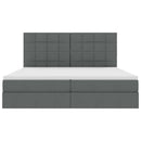 Seng med opbevaring og madras Mørkegrå 200 x 200 cm Stof