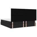 Seng med opbevaring og madras Sort 200 x 200 cm Stof