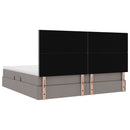 Seng med opbevaring og madras Gråbrun 200 x 200 cm Stof
