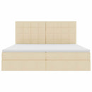 Seng med opbevaring og madras Creme 200 x 200 cm Stof