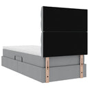 Seng med opbevaring og madras Lysegrå 90 x 200 cm Stof