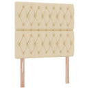 Seng med opbevaring og madras Creme 100 x 200 cm Stof