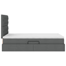 Seng med opbevaring og madras Mørkegrå 120 x 190 cm Stof