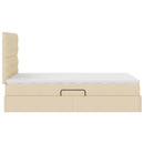 Seng med opbevaring og madras Creme 120 x 190 cm Stof