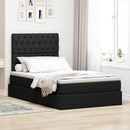 Seng med opbevaring og madras Sort 120 x 200 cm Stof