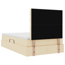 Seng med opbevaring og madras Creme 120 x 200 cm Stof