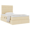 Seng med opbevaring og madras Creme 120 x 200 cm Stof