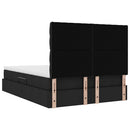 Seng med opbevaring og madras Sort 140 x 190 cm Stof
