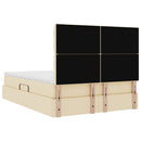 Seng med opbevaring og madras Creme 140 x 190 cm Stof