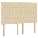 Seng med opbevaring og madras Creme 140 x 190 cm Stof