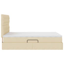 Seng med opbevaring og madras Creme 140 x 190 cm Stof