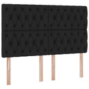 Seng med opbevaring og madras Sort 140 x 200 cm Stof