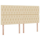 Seng med opbevaring og madras Creme 160 x 200 cm Stof