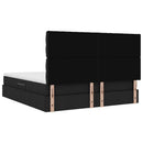 Seng med opbevaring og madras Sort 180 x 200 cm Stof