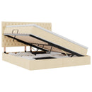 Seng med opbevaring og madras Creme 180 x 200 cm Stof
