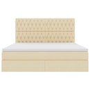 Seng med opbevaring og madras Creme 180 x 200 cm Stof