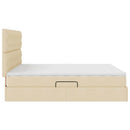Seng med opbevaring og madras Creme 180 x 200 cm Stof
