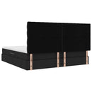 Seng med opbevaring og madras Sort 200 x 200 cm Stof