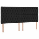 Seng med opbevaring og madras Sort 200 x 200 cm Stof