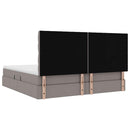 Seng med opbevaring og madras Gråbrun 200 x 200 cm Stof