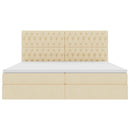 Seng med opbevaring og madras Creme 200 x 200 cm Stof