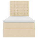 Seng med opbevaring og madras Creme 90 x 190 cm Stof