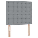 Seng med opbevaring og madras Lysegrå 100 x 200 cm Stof