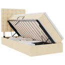 Seng med opbevaring og madras Creme 100 x 200 cm Stof