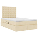 Seng med opbevaring og madras Creme 120 x 190 cm Stof