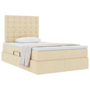 Seng med opbevaring og madras Creme 120 x 190 cm Stof