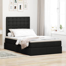 Seng med opbevaring og madras Sort 120 x 200 cm Stof