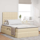 Seng med opbevaring og madras Creme 120 x 200 cm Stof