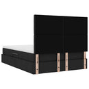 Seng med opbevaring og madras Sort 140 x 200 cm Stof