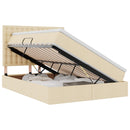 Seng med opbevaring og madras Creme 140 x 200 cm Stof