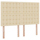 Seng med opbevaring og madras Creme 140 x 200 cm Stof