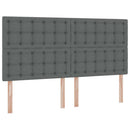 Seng med opbevaring og madras Mørkegrå 160 x 200 cm Stof