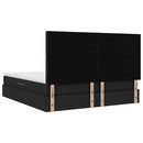 Seng med opbevaring og madras Sort 160 x 200 cm Stof
