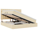 Seng med opbevaring og madras Creme 180 x 200 cm Stof