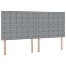Seng med opbevaring og madras Lysegrå 200 x 200 cm Stof