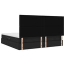 Seng med opbevaring og madras Sort 200 x 200 cm Stof