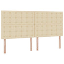 Seng med opbevaring og madras Creme 200 x 200 cm Stof